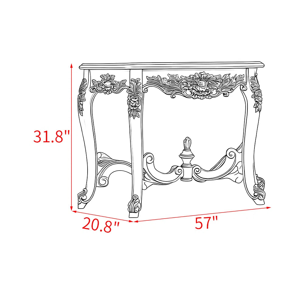 European-style solid wood carved entrance table