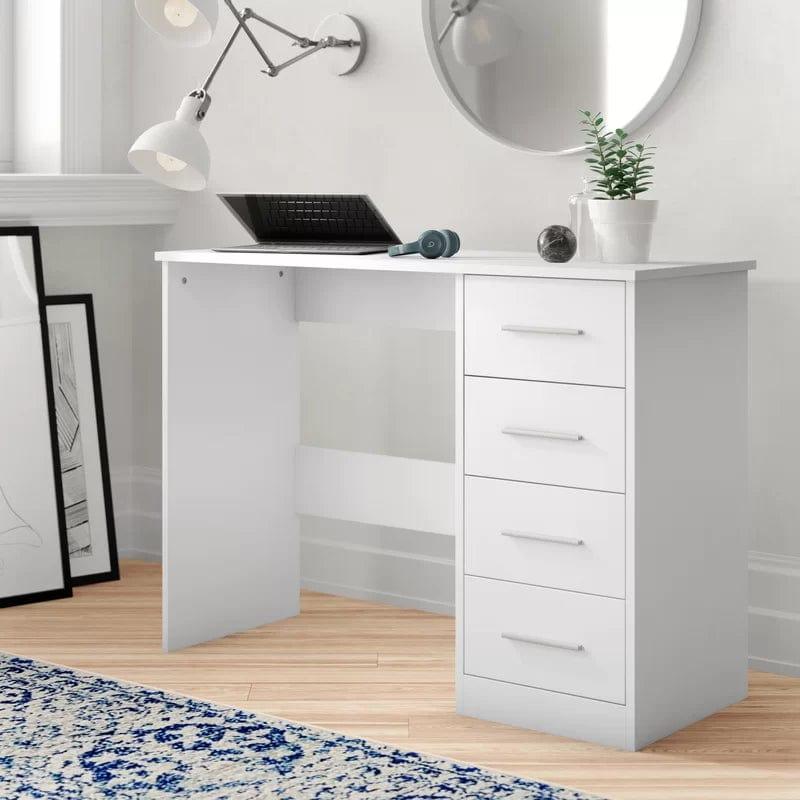 GAOMON Vanity Desk, Wood Makeup Dressing Table, Modern Bedroom Dressing Table with 4 Large Drawers for Kids Women Girls,White - Ouch Cart