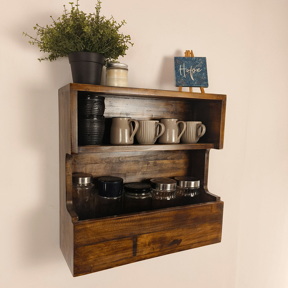FLORENTINE Wooden Wall Shelf Organiser -OUCH CART | Wall  hanging
