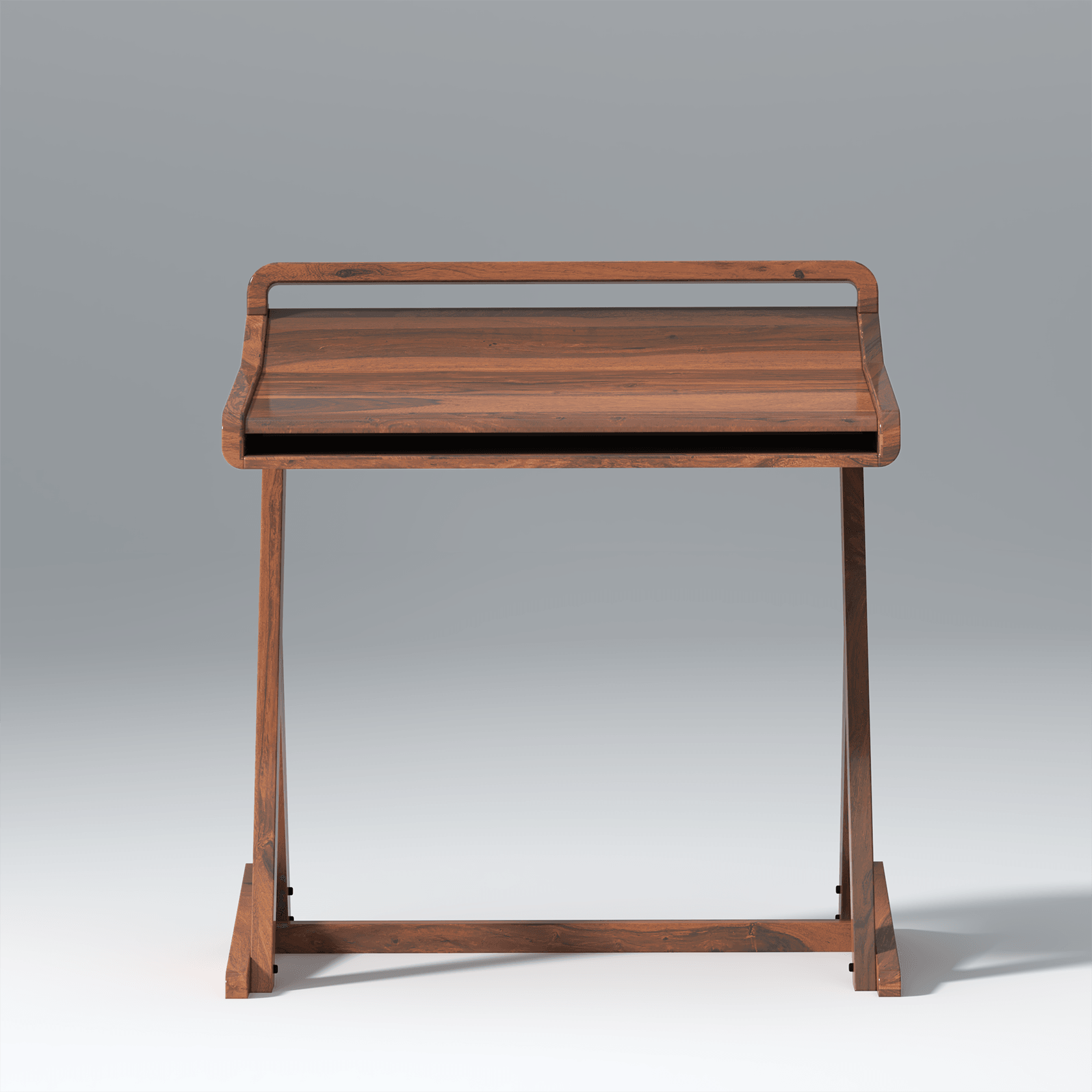 Chopin Sheesham Wood Study Table In Light Walnut Color - Ouch Cart