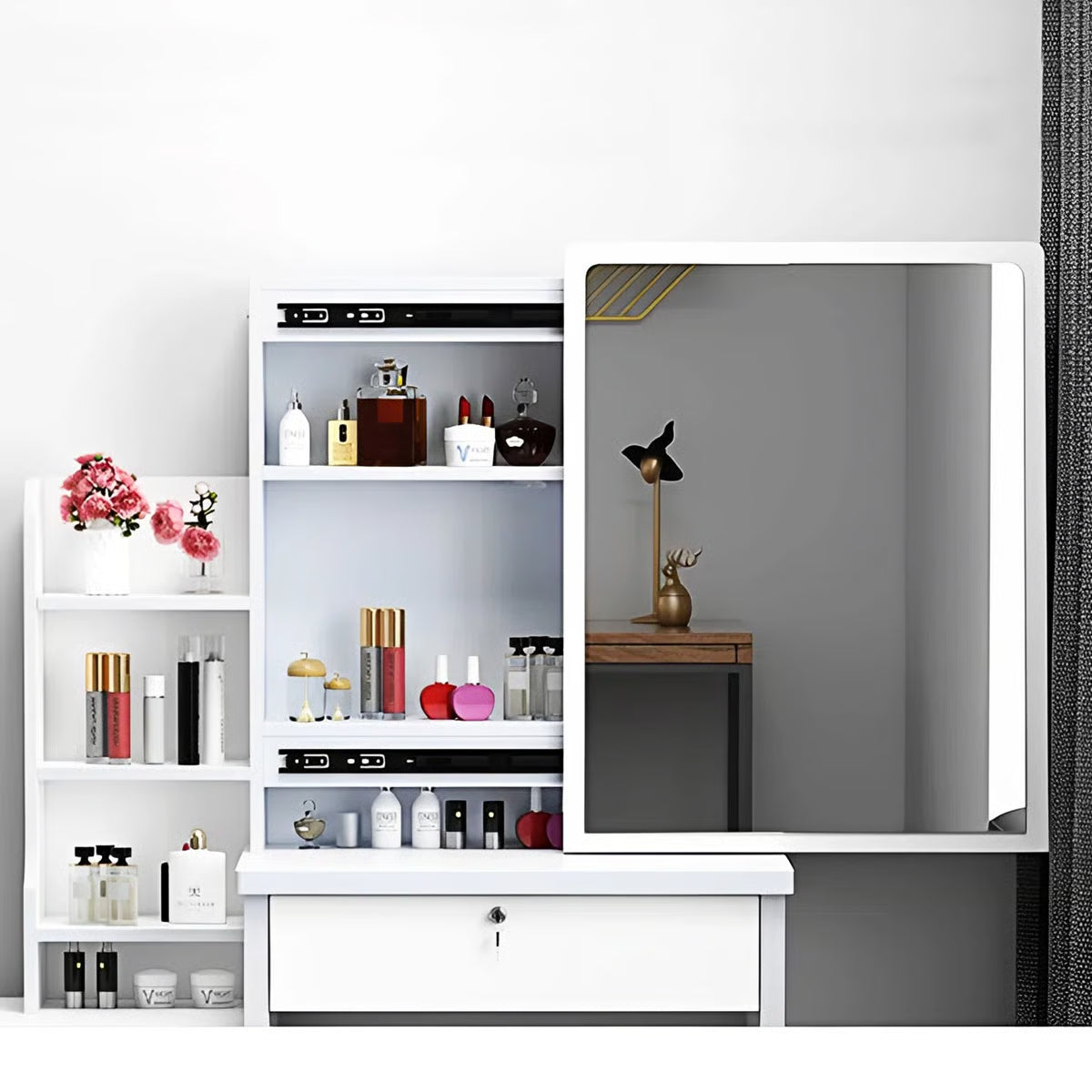 Fashion LED Vanity Desk – Makeup Table with Mirror and Chair for Bedroom-OUCH CART |Dressing table