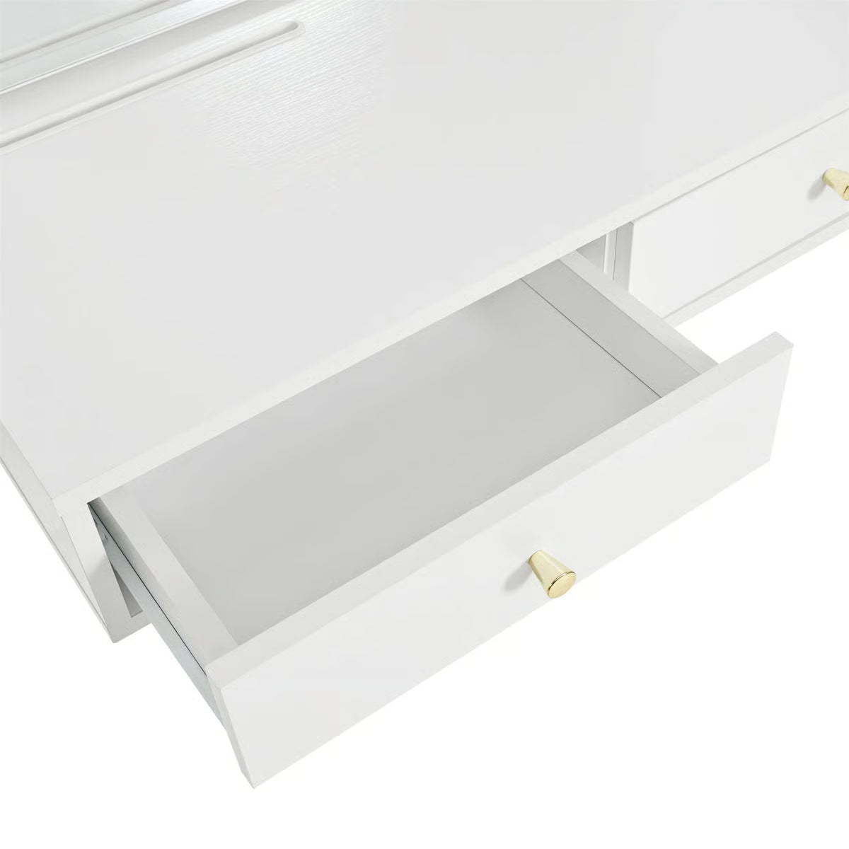 Wall-Mounted Floating Makeup Vanity – Mirror with 3-Color LED Lights, Power Outlet & Storage-OUCH CART |Dressing table