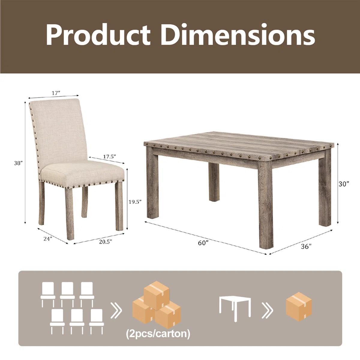 Fort Trinette 7 - Piece Dining Set OUCH CART