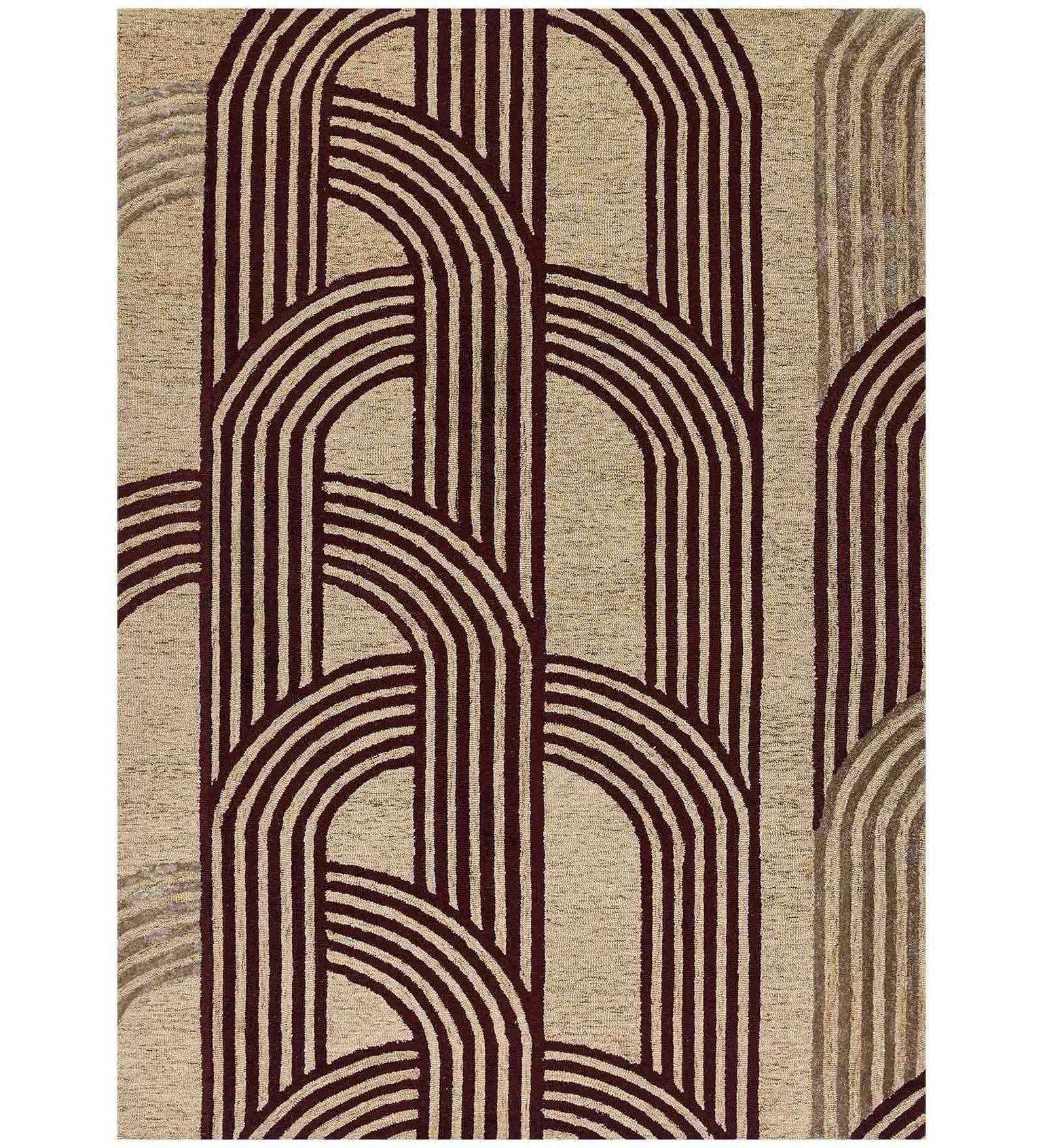 RED ROBIN Wool & Viscose Canyan 5x8 Feet Hand-Tufted Carpet - Rug - Ouch Cart
