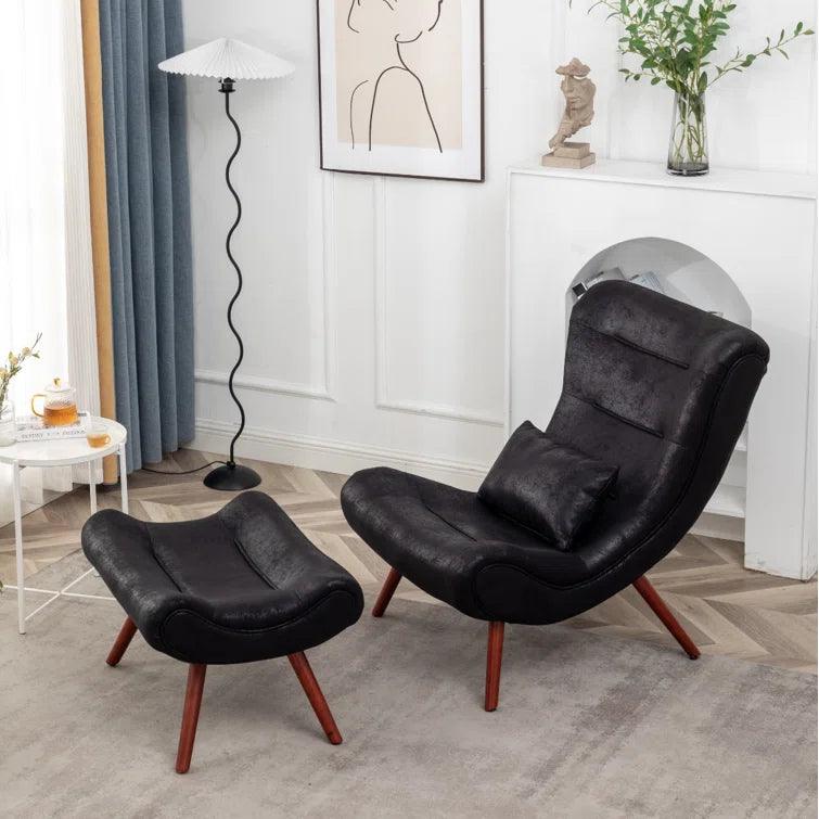 Francolin Upholstered Accent Chair with Footstool - Ouch Cart