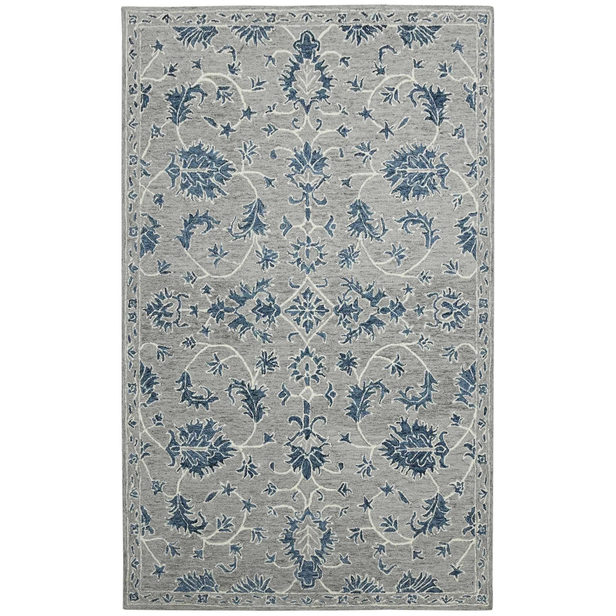 Gray Wool Romania 5x8 Feet Hand-Tufted Carpet - Rug - Ouch Cart