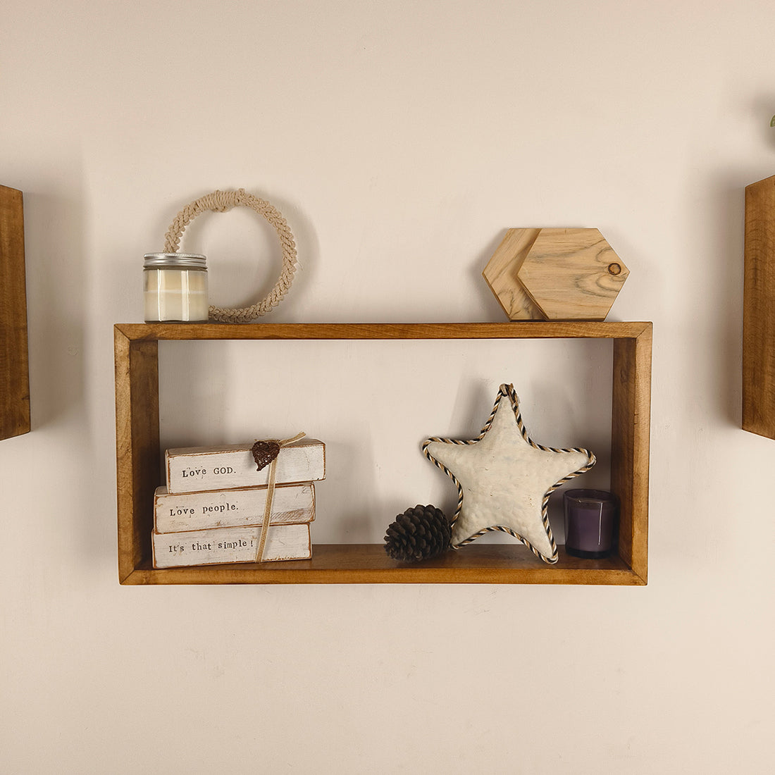 GEORGE III Rectangular Shaped Set of 3 Wooden Wall Shelves - OUCH CART | Wall decor