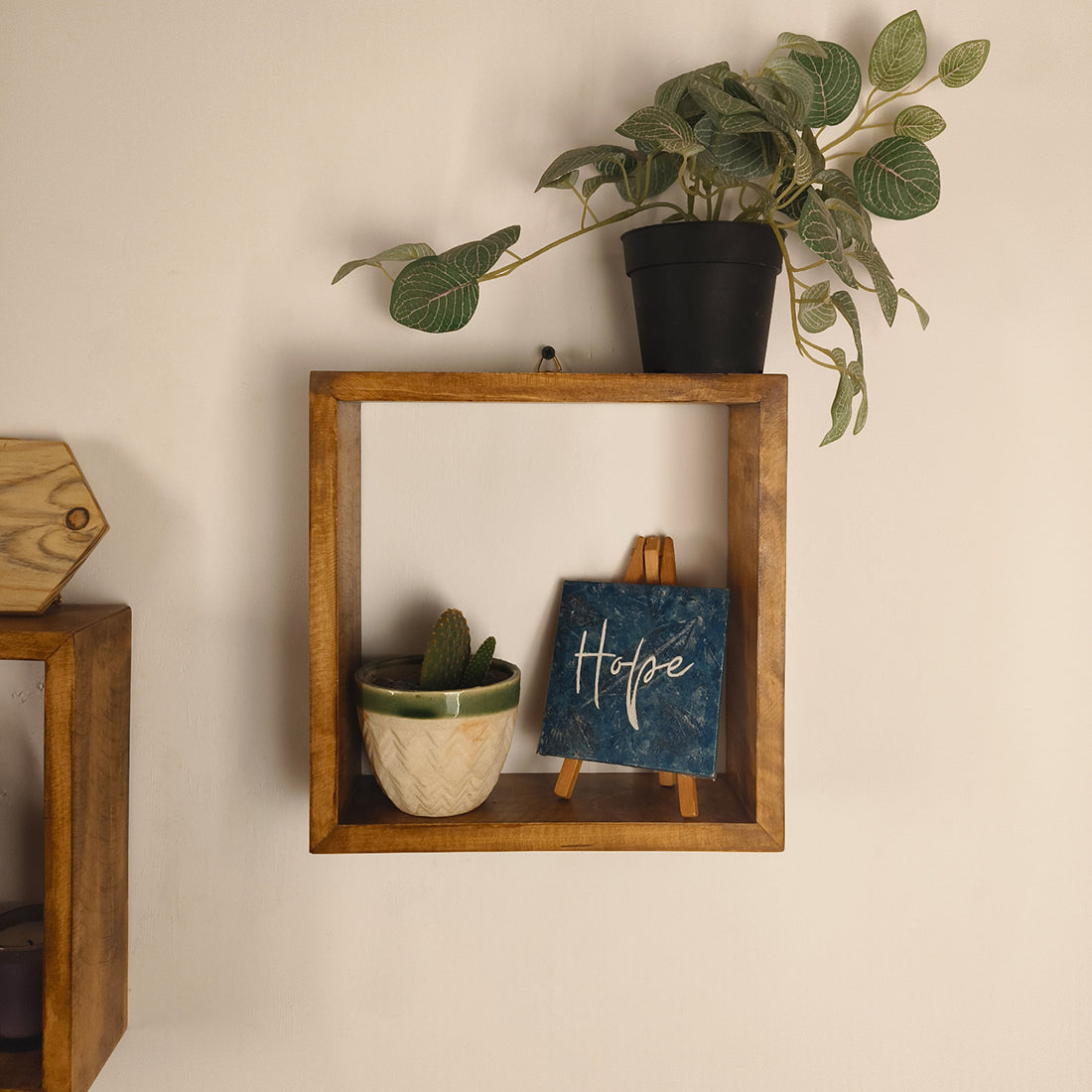 GEORGE III Rectangular Shaped Set of 3 Wooden Wall Shelves