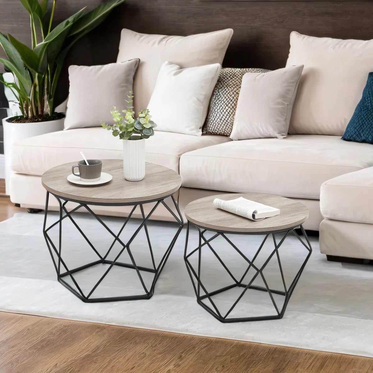 Keema Frame 2 Piece Bunching Coffee Table Sets OUCH CART