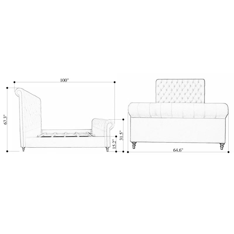 Giovani Upholstered Sleigh Bed OUCH CART