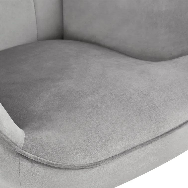 Glowacki Wide Tufted Velvet Armchair and Ottoman - Ouch Cart