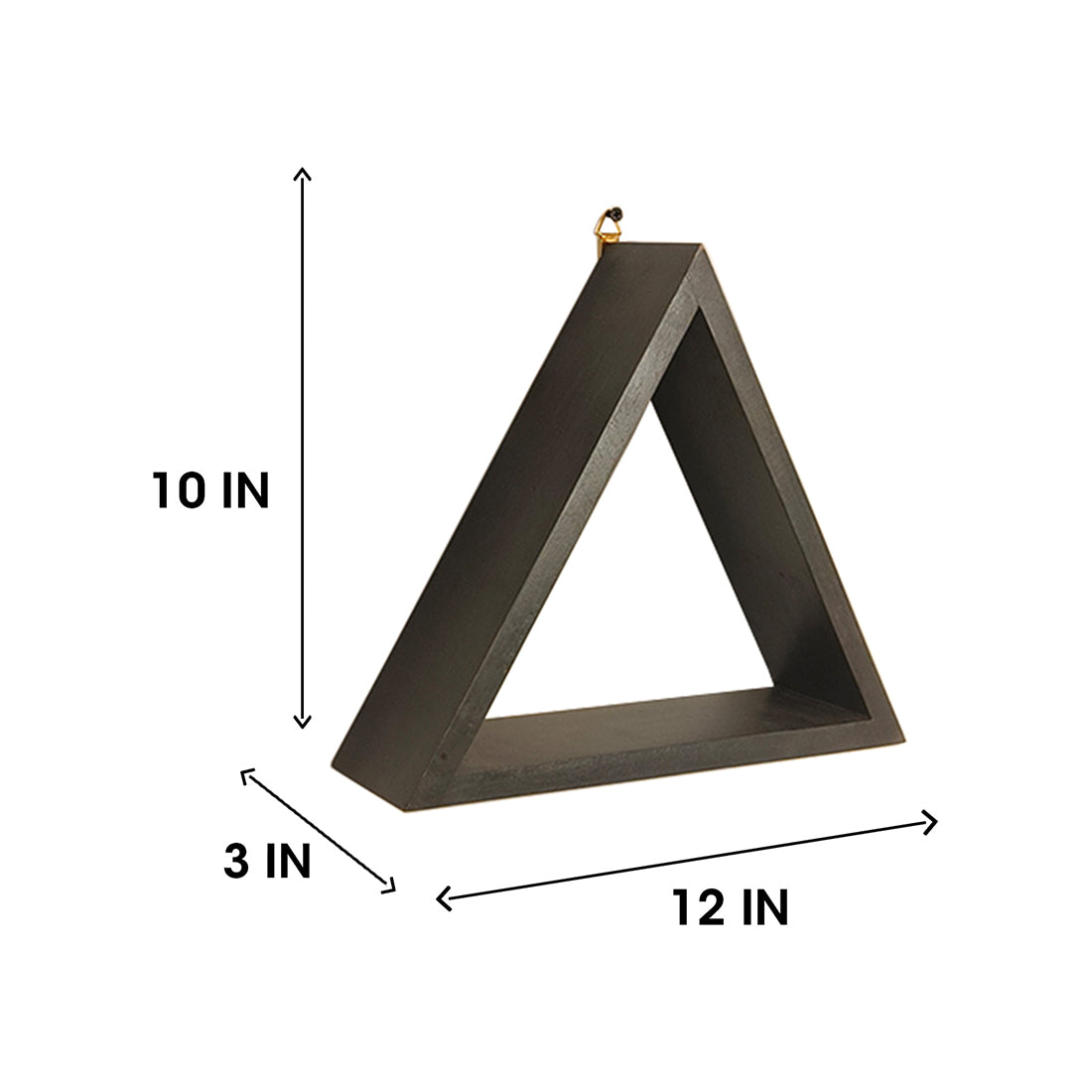 HENRY III Triangular Set of 3 Wooden Wall Shelves