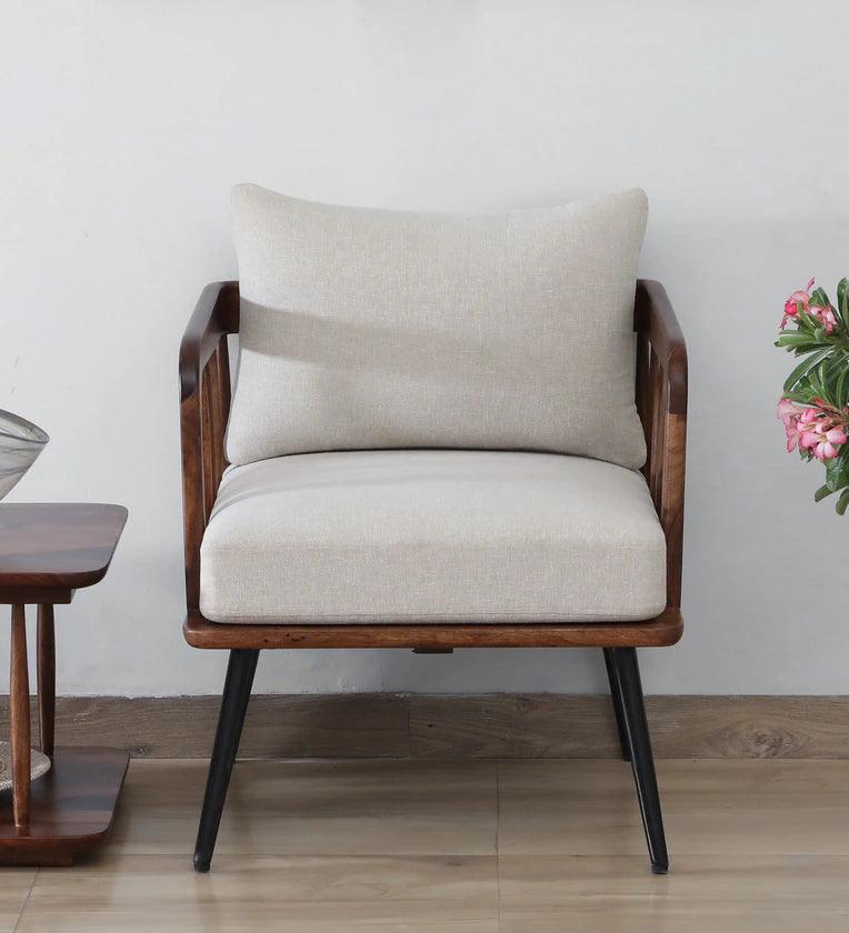 Sheesham Wood 1 Seater Sofa In Scratch Resistant Rustic Teak Finish - Ouch Cart