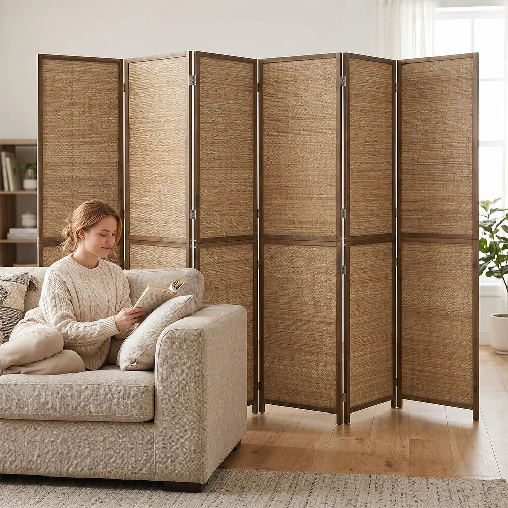 Ouch Cart 4 Panel Bamboo Room Divider Screen OUCH CART