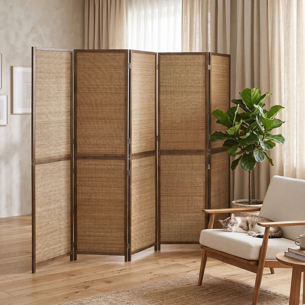 Ouch Cart 4 Panel Bamboo Room Divider Screen OUCH CART