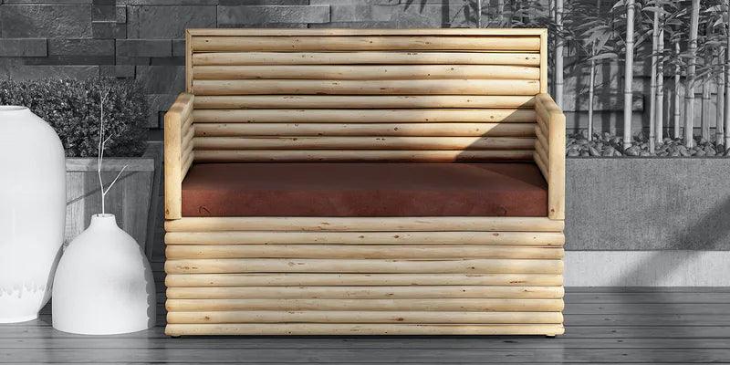 Eucalyptus Wood 2 Seater Sofa In Natural Finish - Ouch Cart