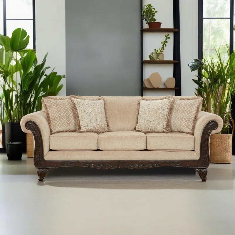Halima Carved Wood Frame 5-piece Living Room Set - ouchcart | sofa