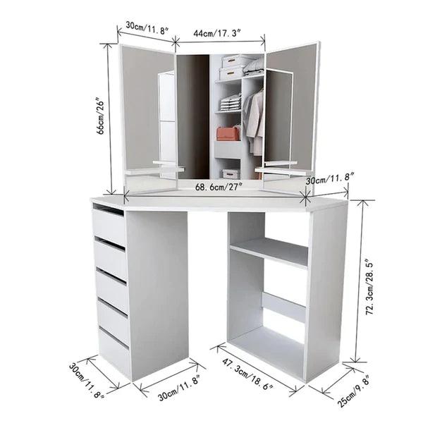 Halon Ket Vanity dressing table with mirror - Ouch Cart