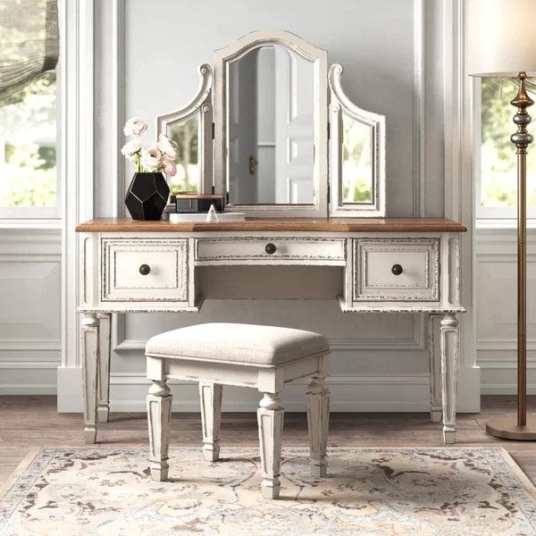 Bring torn Vanity dressing table design with miror with stool - Ouch Cart