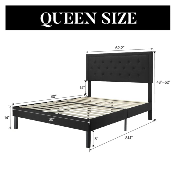 The Hegg Tufted Upholstered Platform Bed for a Dreamy Bedroom Retreat