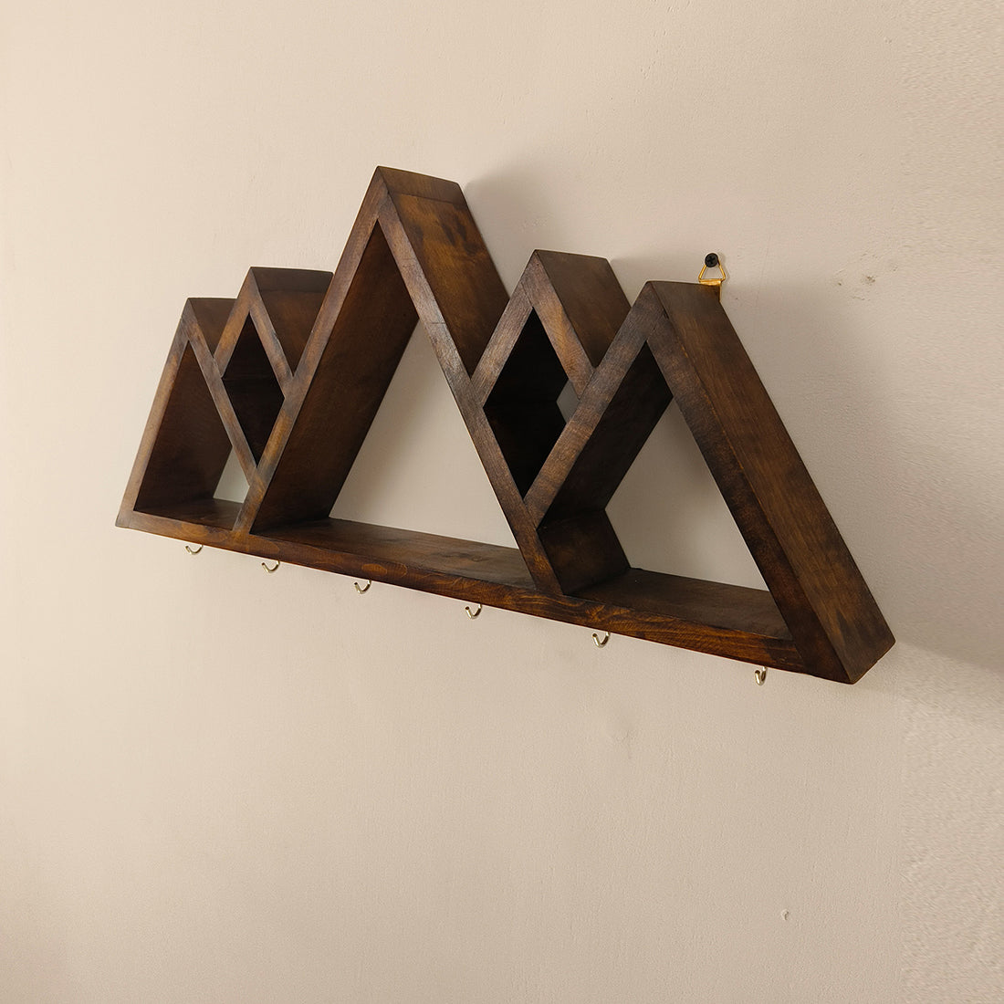 Heritage Wooden Wall Shelf Organiser with Key Holders