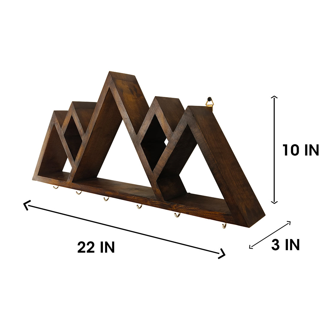 Heritage Wooden Wall Shelf Organiser with Key Holders -OUCH CART  | Wall hanging