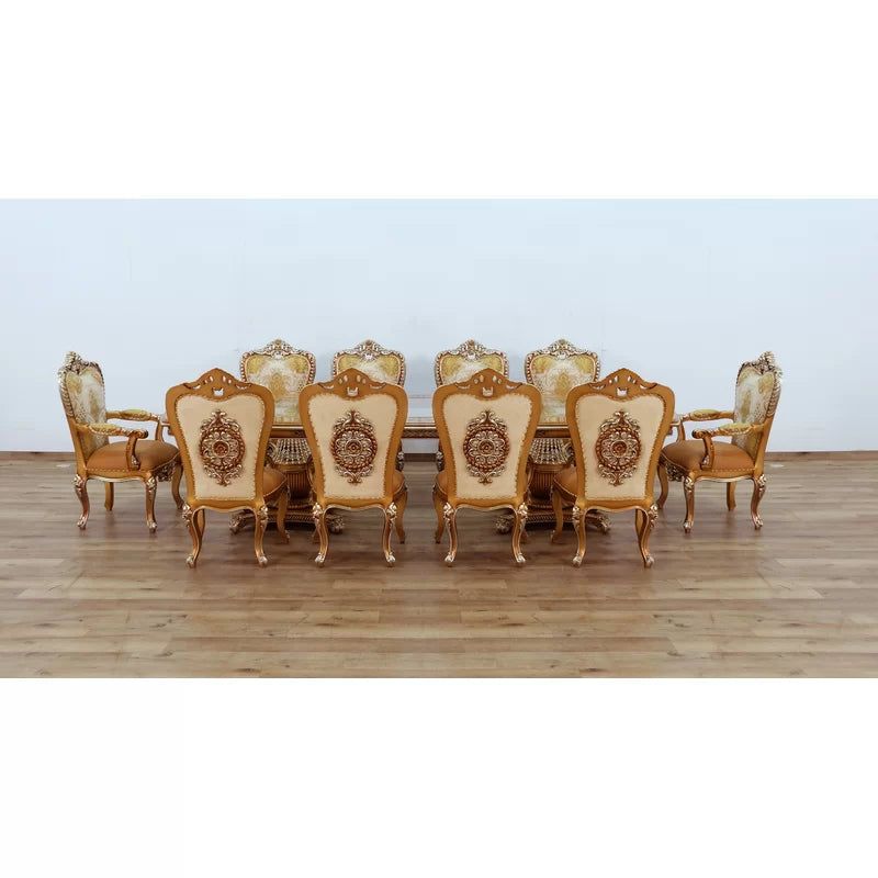 11 - Piece Double Pedestal Dining Set Ouch Cart