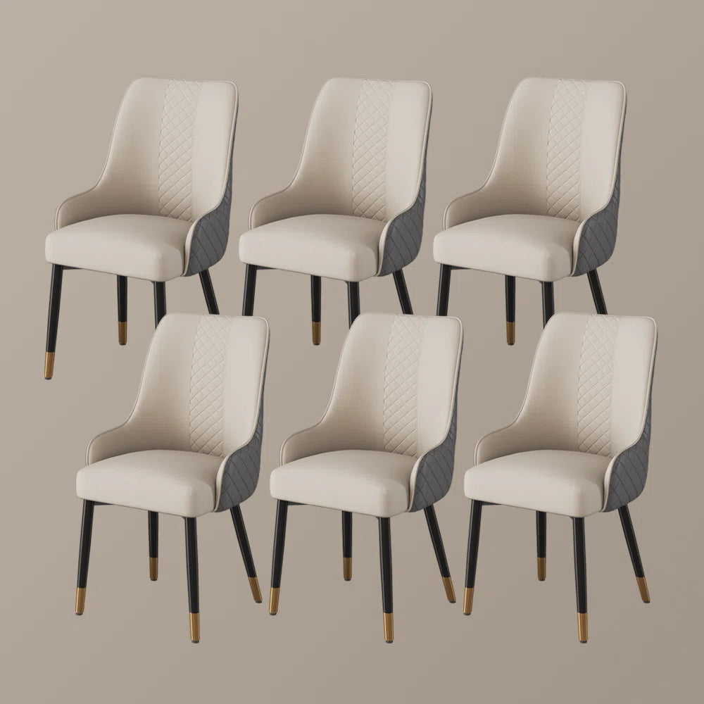 Hobart 7-Piece Modern Dining Room Sets (71" Dining Table + 6 Chairs) Pre-Assembly, Sintered Stone Tabletop Kitchen Dining Table Set with 6 PU Upholstered Chairs OUCH CART