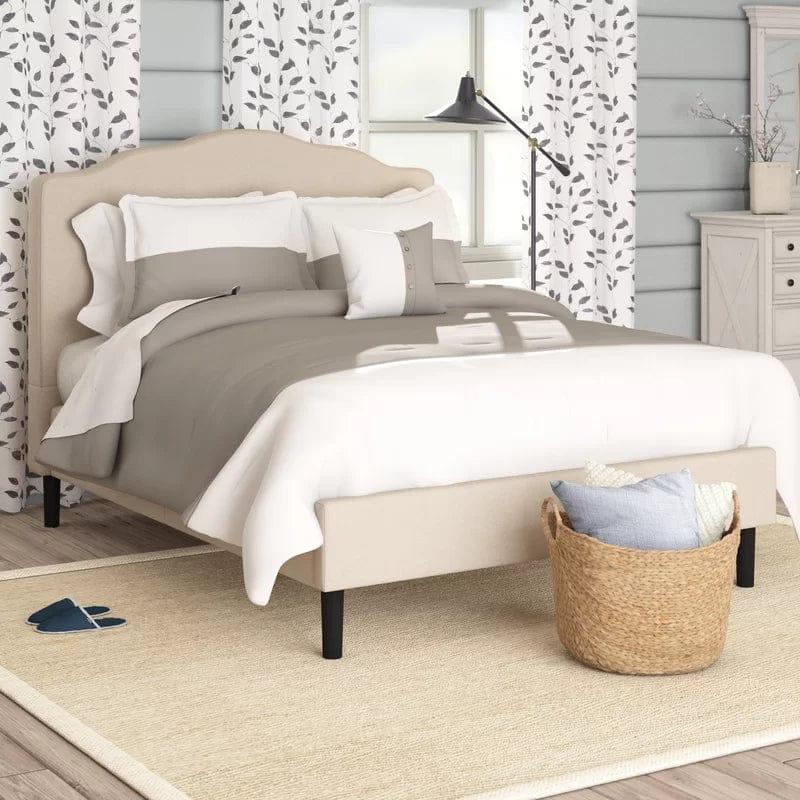 Hoopeston Upholstered Bed Frame with Headboard - Ouch Cart