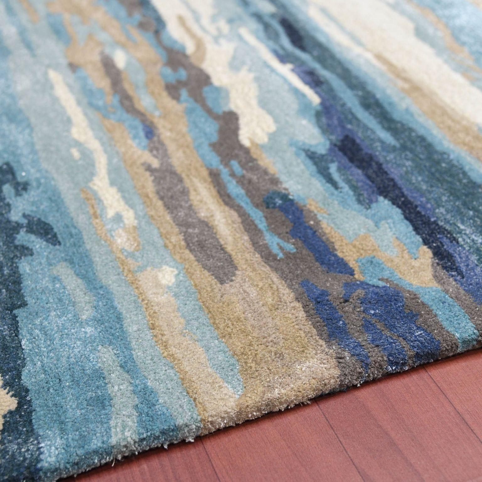 Emerald Wool & Viscose Dream Scape 5x8 Feet Hand-Tufted Carpet - Rug - Ouch Cart
