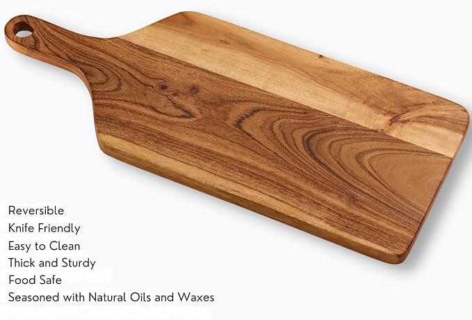 Wooden Cutting Board for Kitchen/Chopping/Serving Board, Platter for Vegetables, Cheese and Charcuterie Ouch Cart