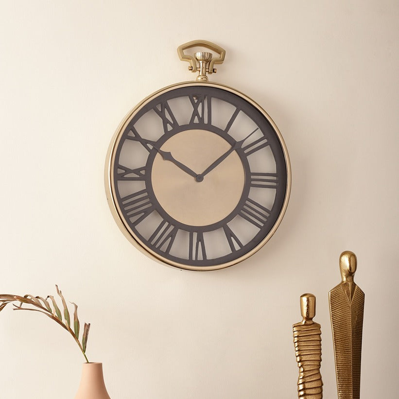 Vigil Wall Clock in Gold - OUCHCART