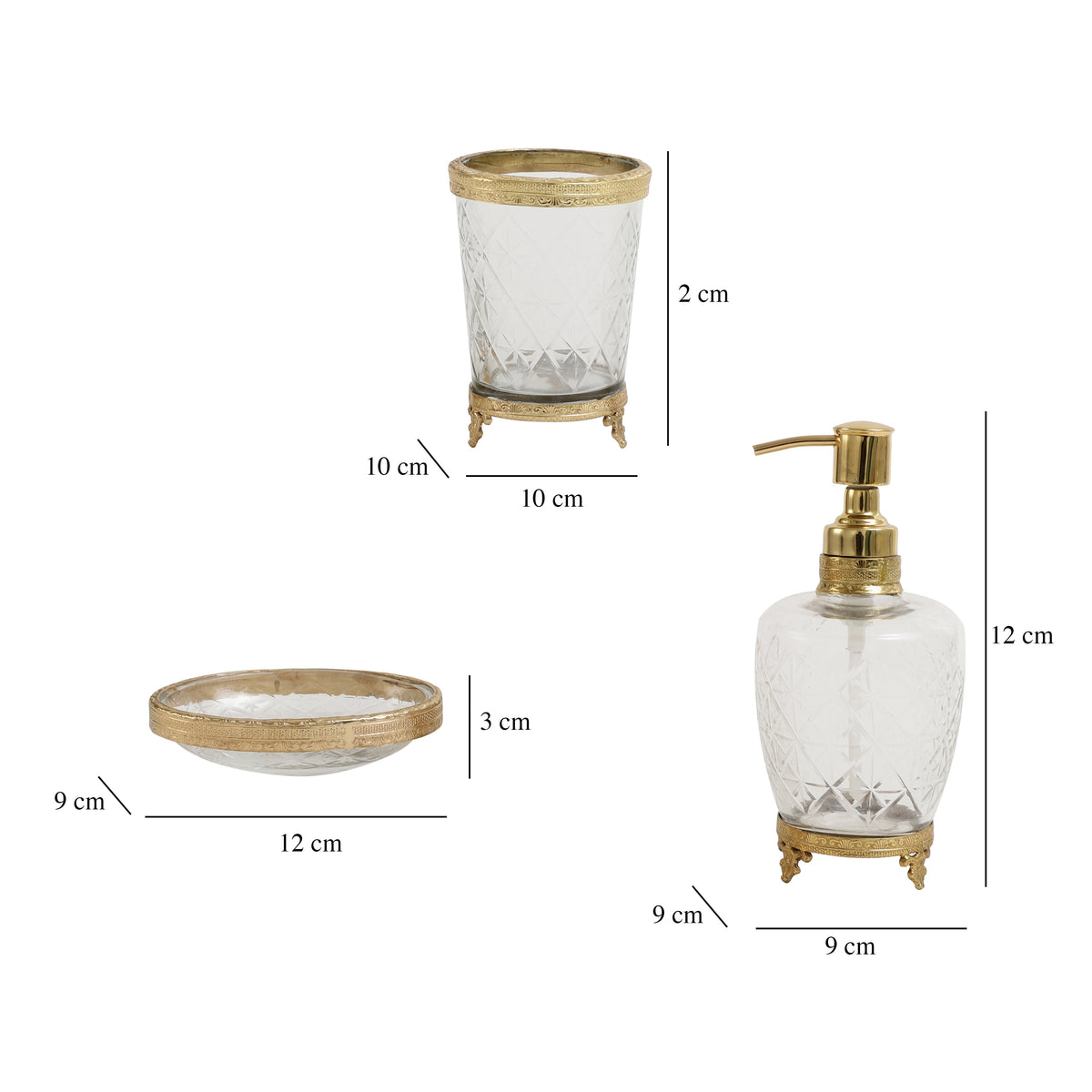 Starlight crystal Cut bathroom set in silver M.M.I. OVERSEAS