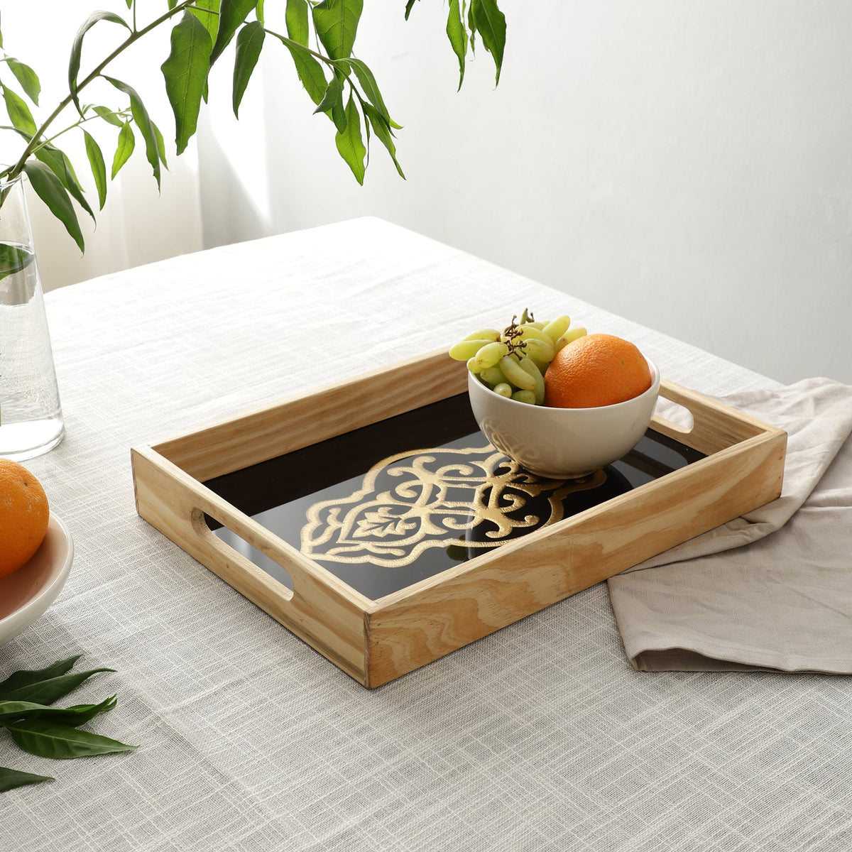 Zamora Embossed Glass Tray - small size M.M.I. OVERSEAS