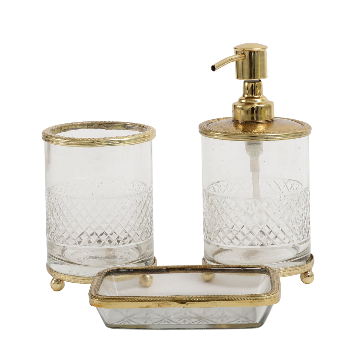 Blake Crystal Cut Bathroom set in Gold M.M.I. OVERSEAS