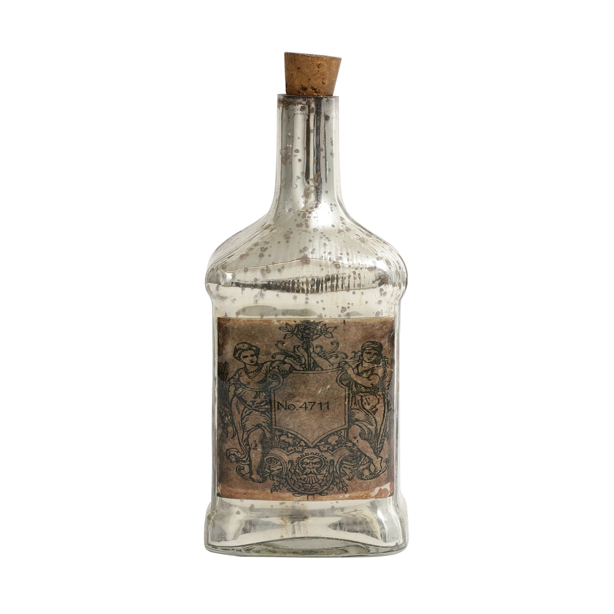 Antique Glass Legacy cylindrical Bottle Decorative M.M.I. OVERSEAS