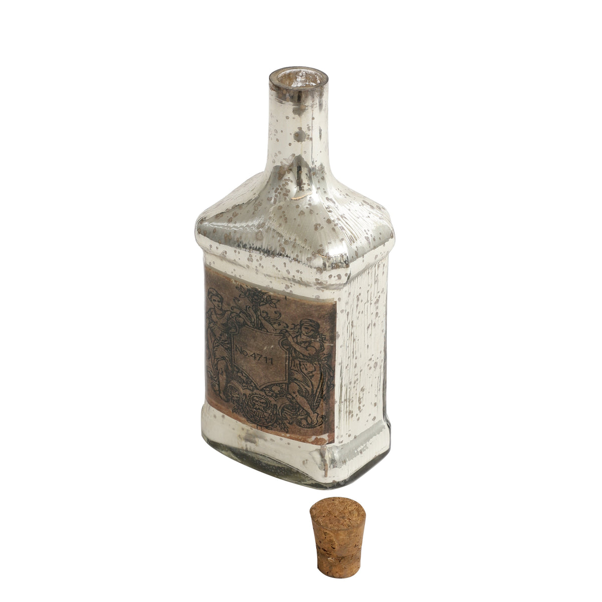 Antique Glass Legacy cylindrical Bottle Decorative M.M.I. OVERSEAS