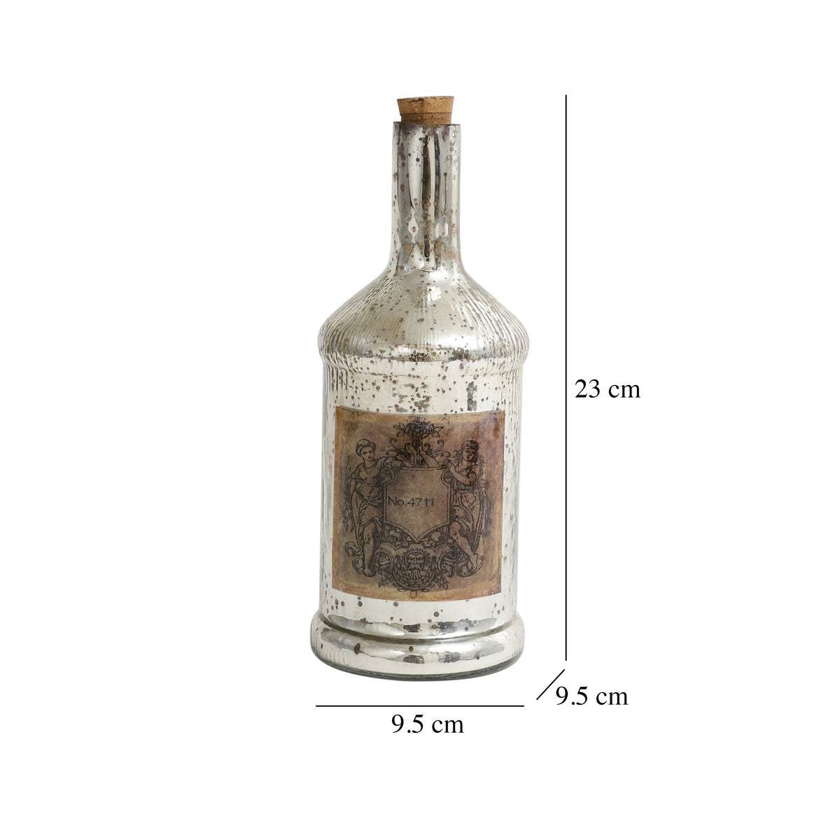 Antique Glass Legacy Square Bottle Decorative M.M.I. OVERSEAS
