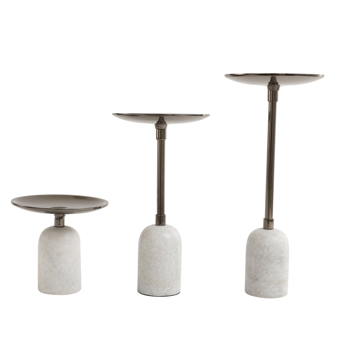 Marble Pri Pillar Candle Black Set M.M.I. OVERSEAS