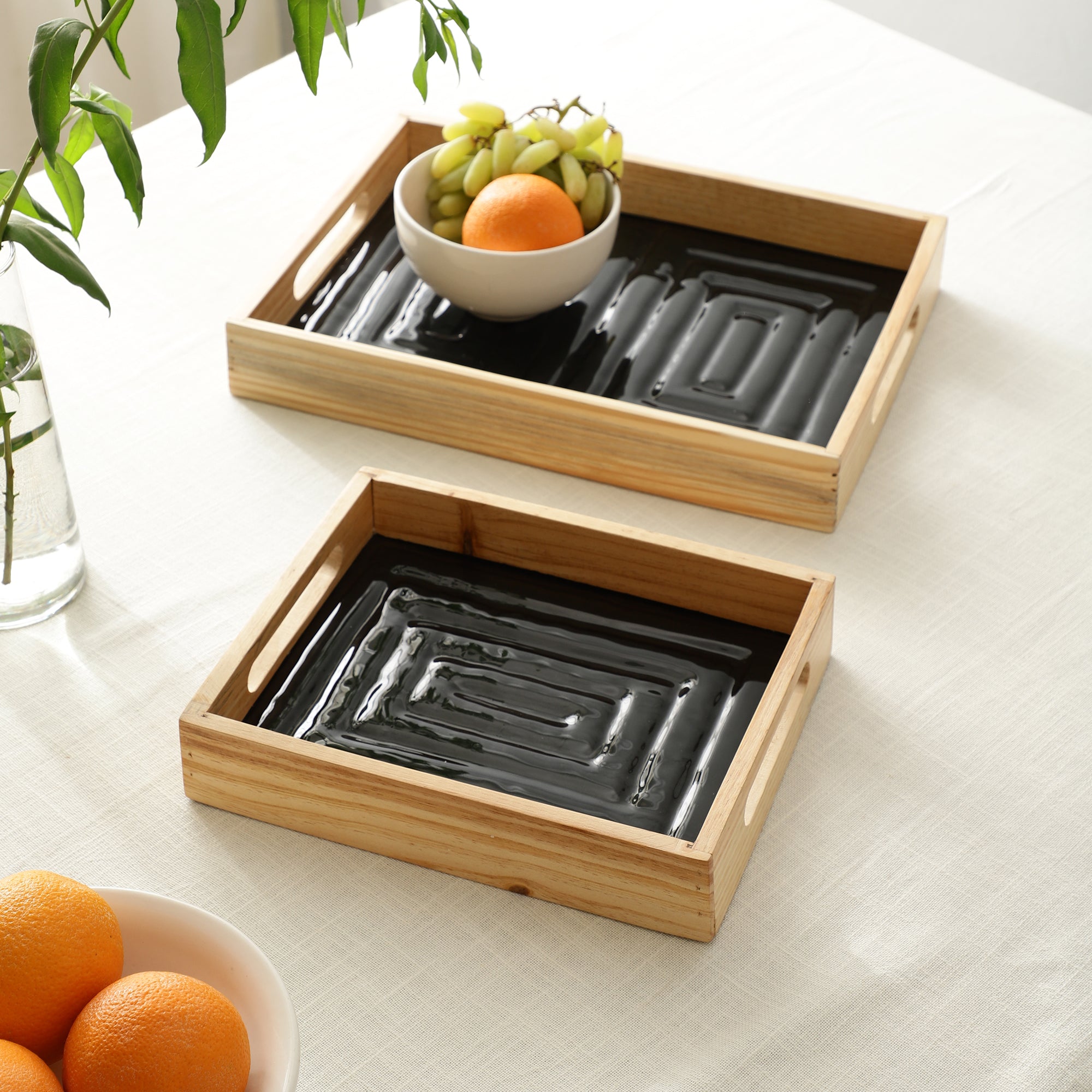 Hugo Black Glass Tray