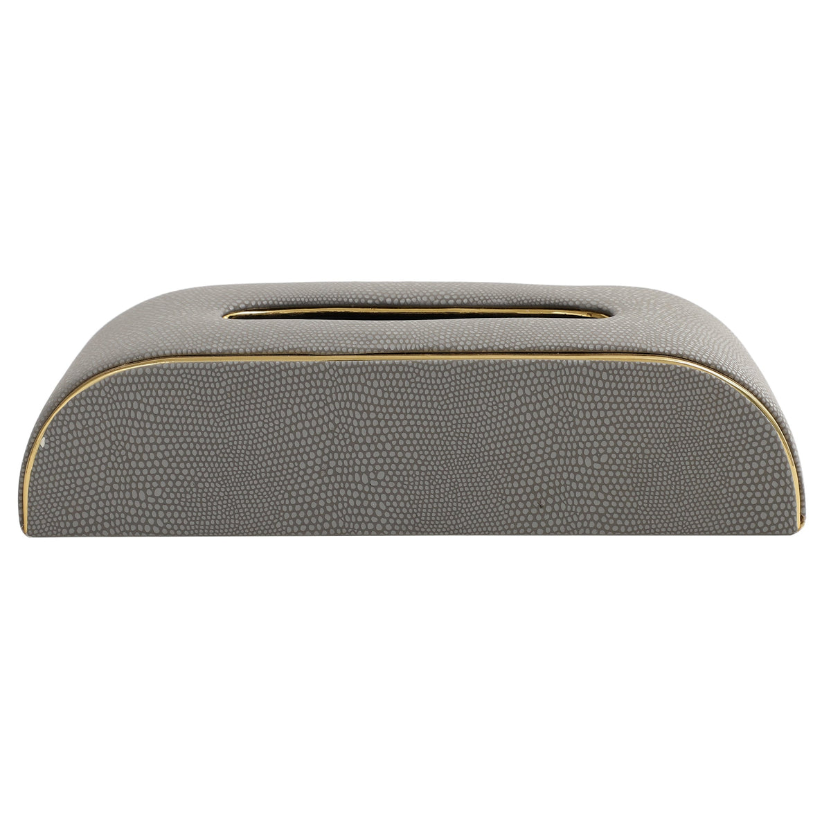 Sleek Slant Leather Napkin Box Grey M.M.I. OVERSEAS