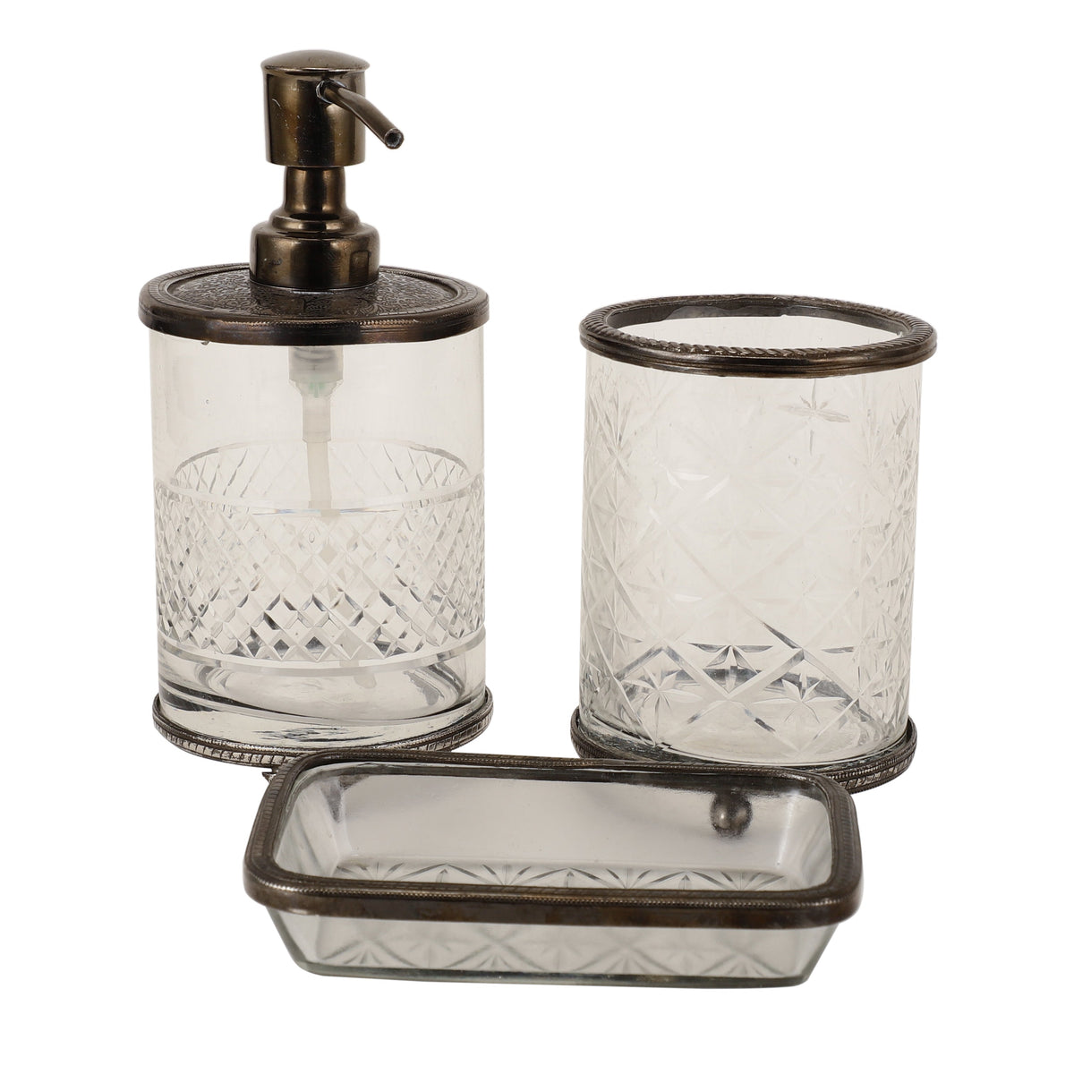 Blake Crystal Cut Bathroom set in Black M.M.I. OVERSEAS