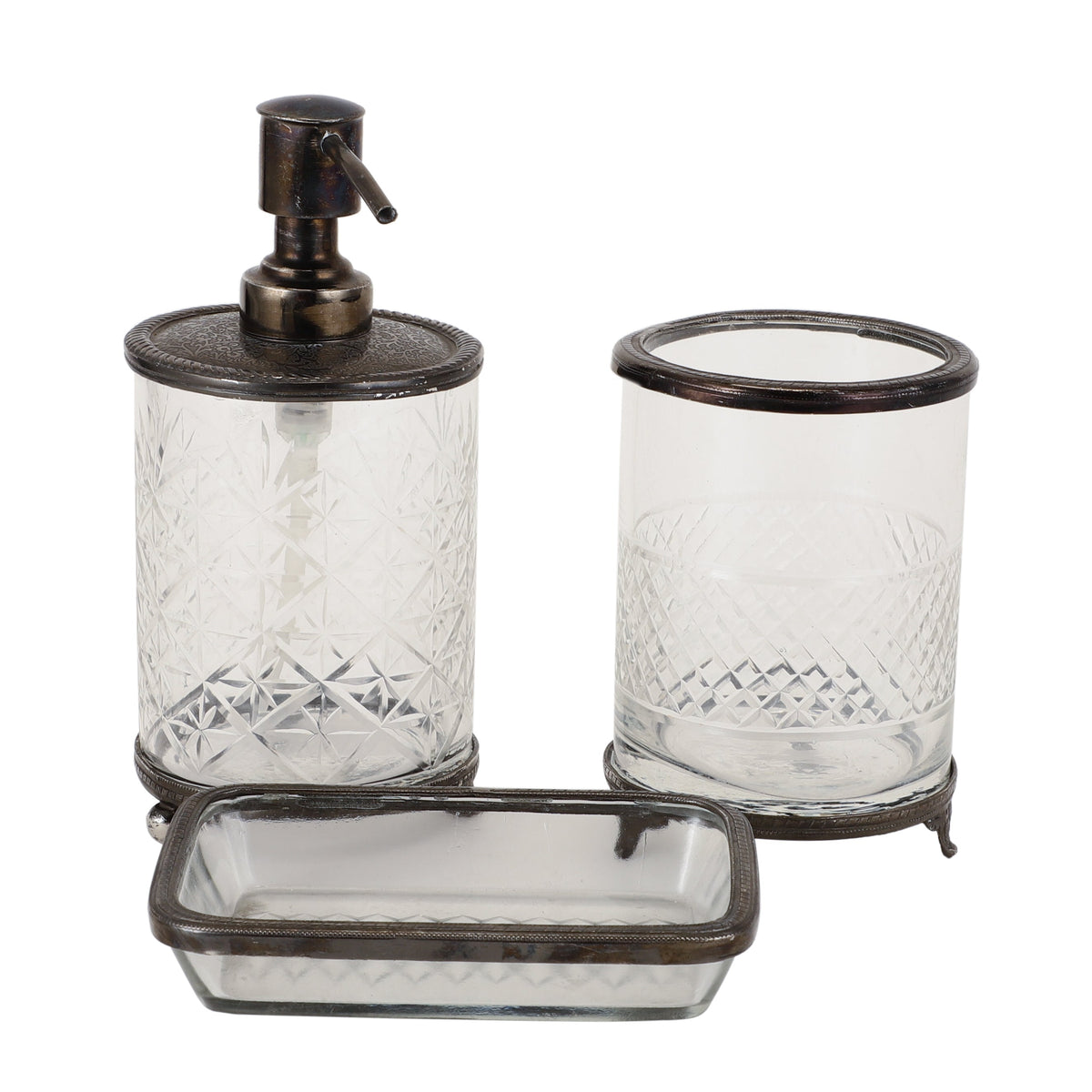 Blake Crystal Cut Bathroom set in Black M.M.I. OVERSEAS