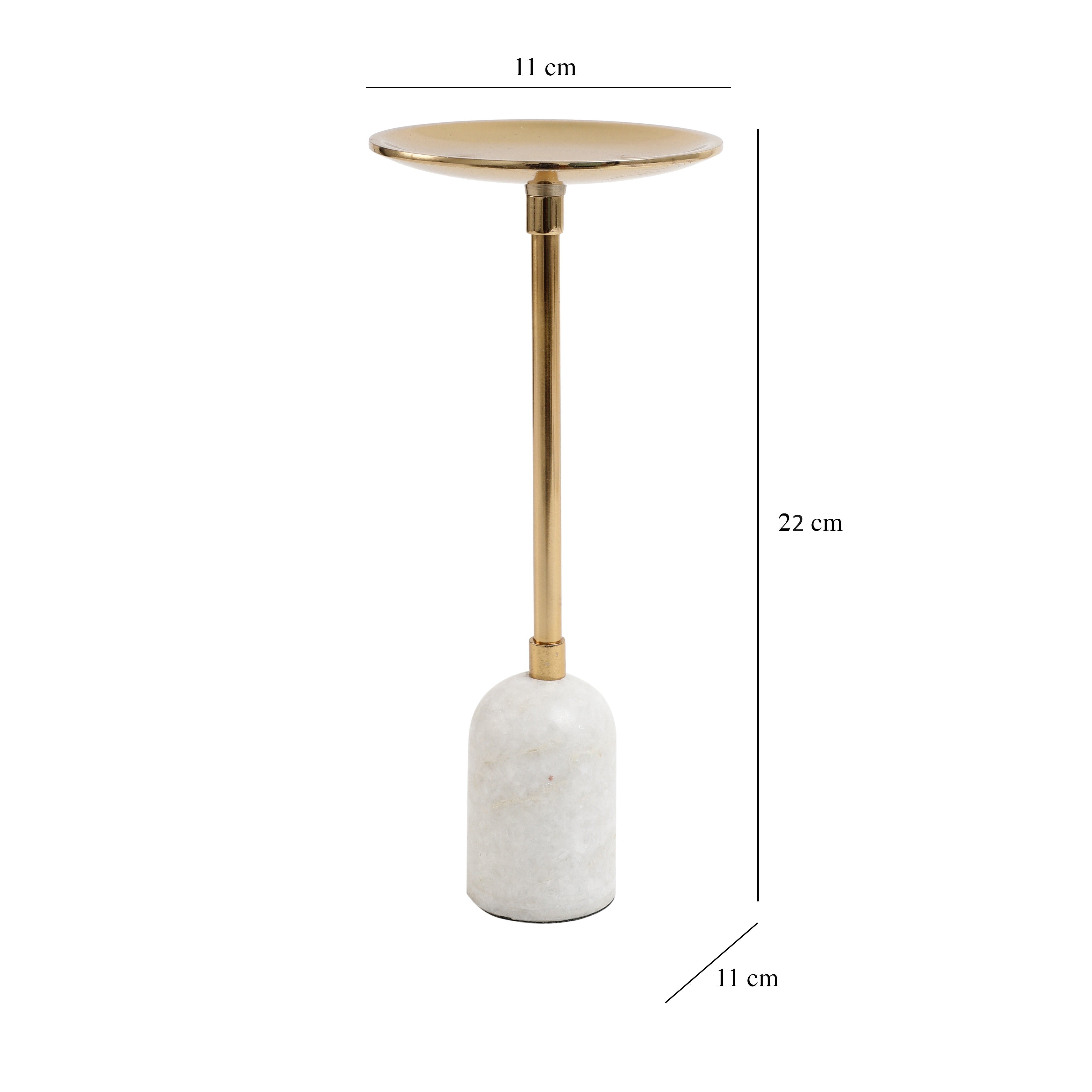 Marble Pri Pillar Candle medium stand in gold