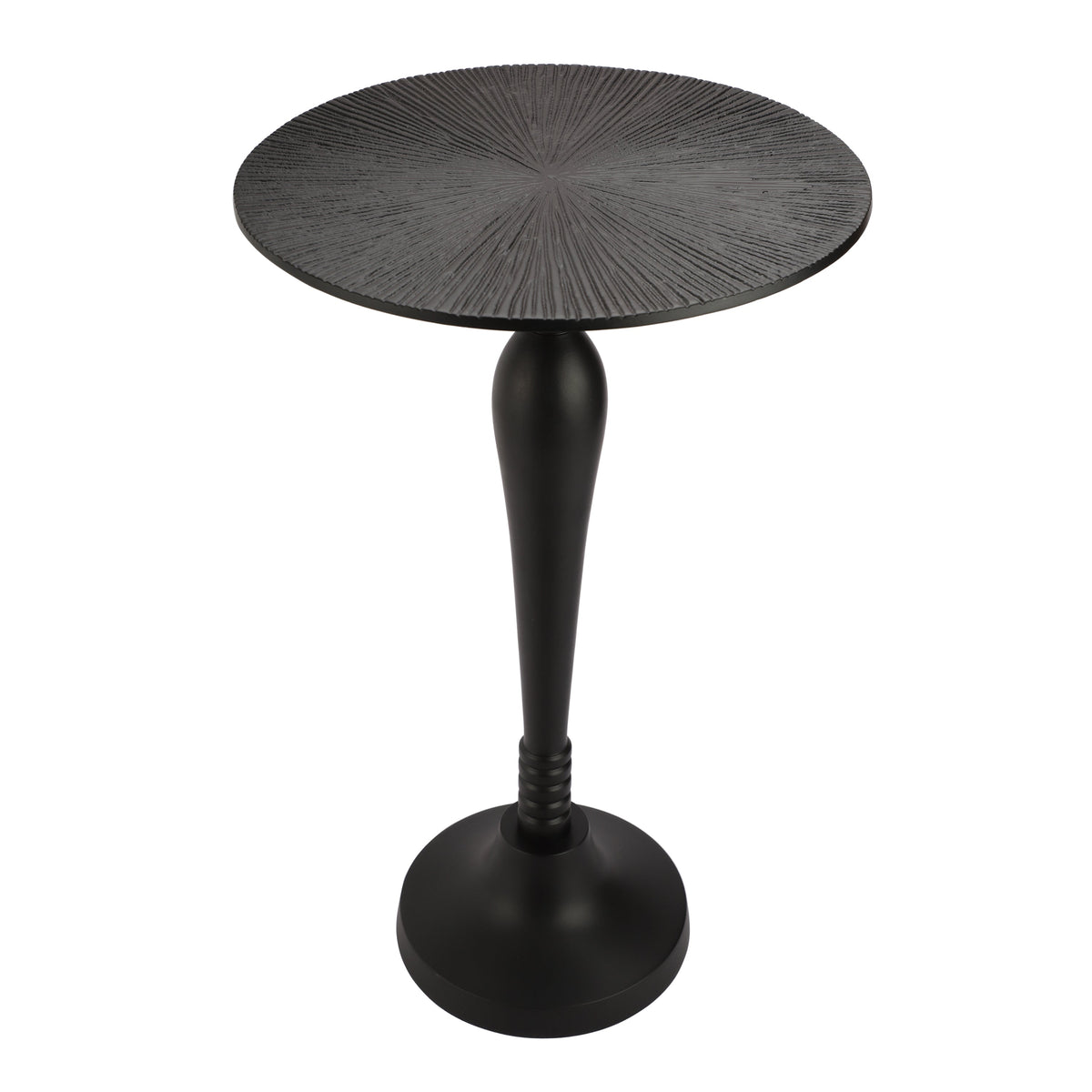 The Carla Side Table By Décor De Maison In Classical Design In Raw Black Finish M.M.I. OVERSEAS