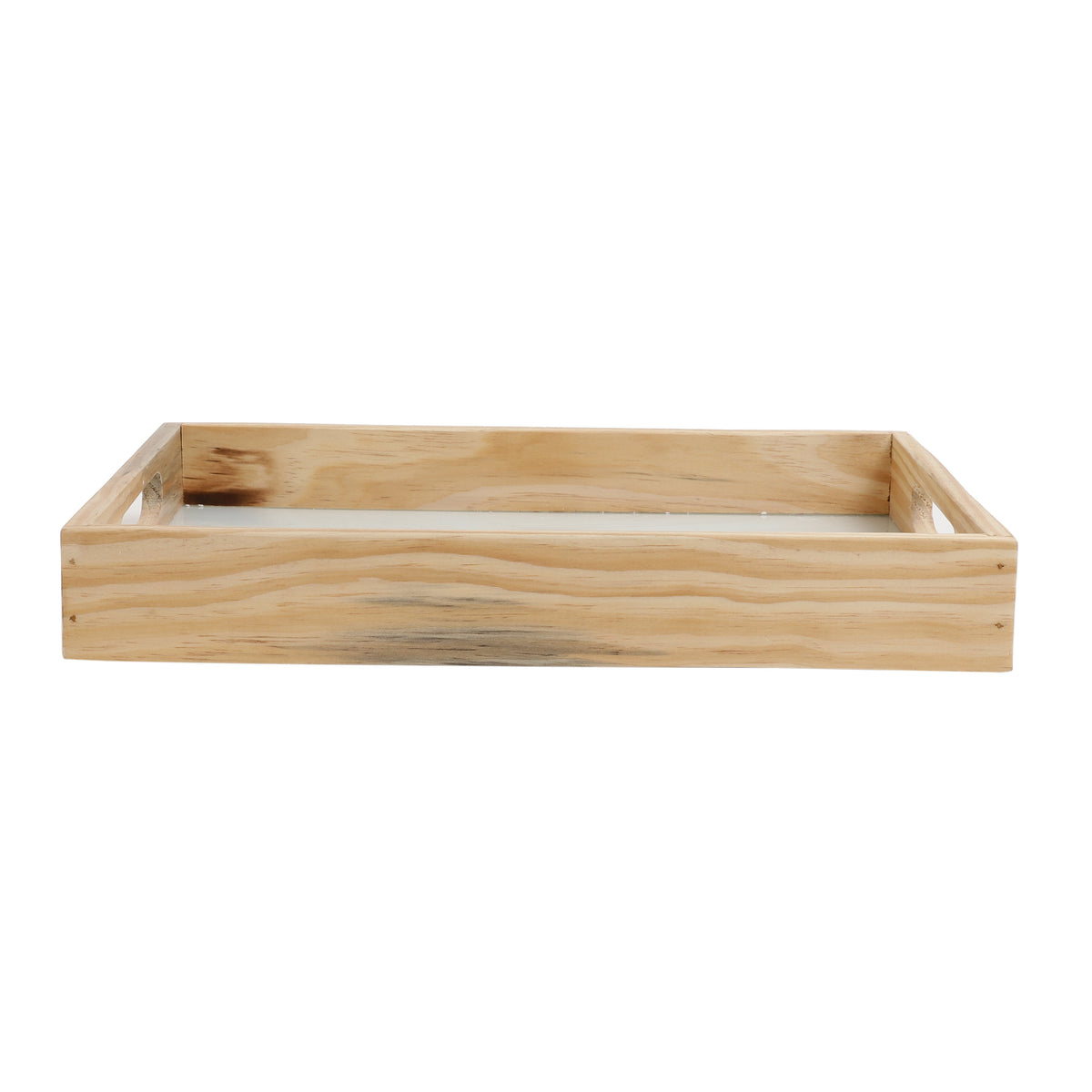 Zamora White Embossed Glass Tray - small size M.M.I. OVERSEAS