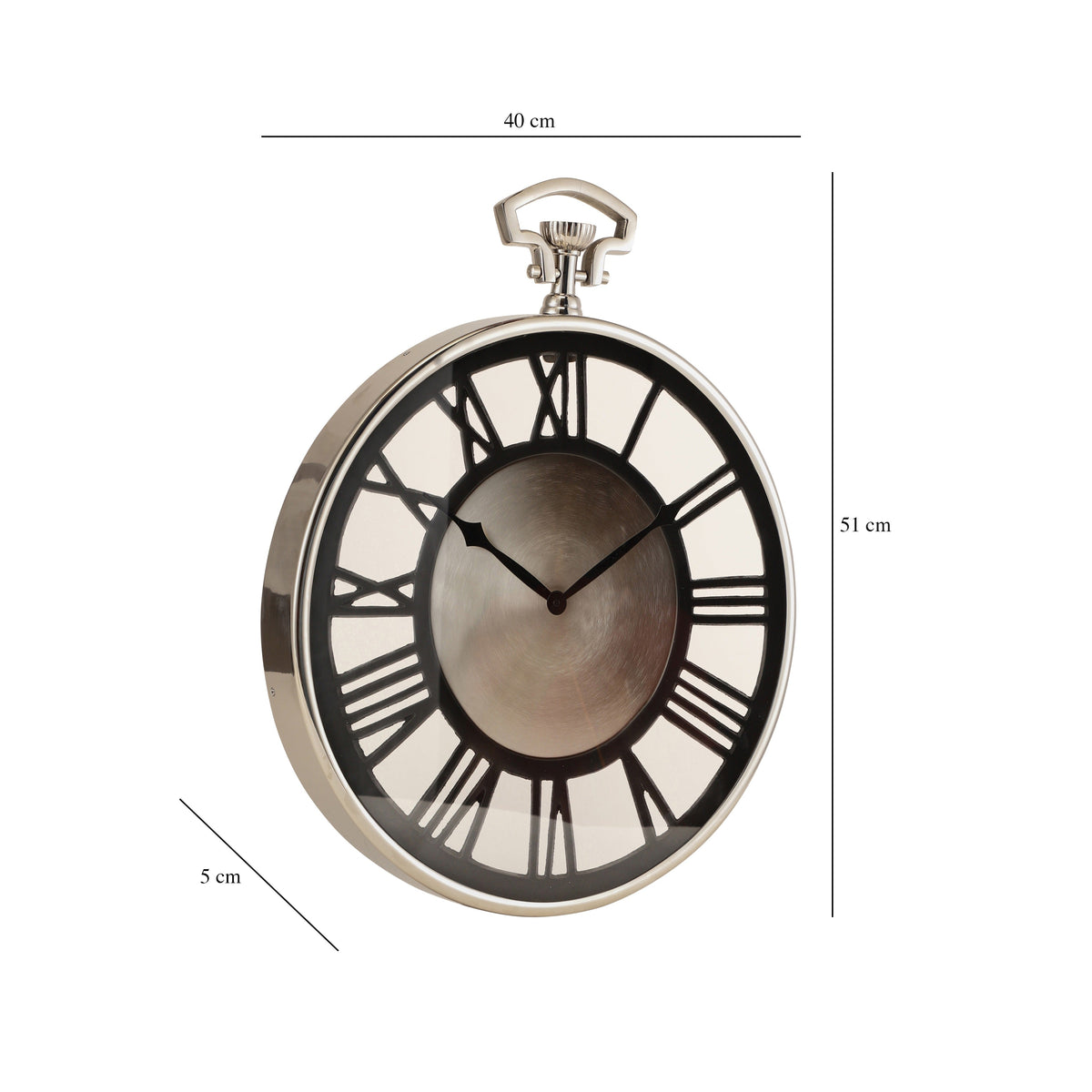 Vigil Wall Clock in Silver M.M.I. OVERSEAS