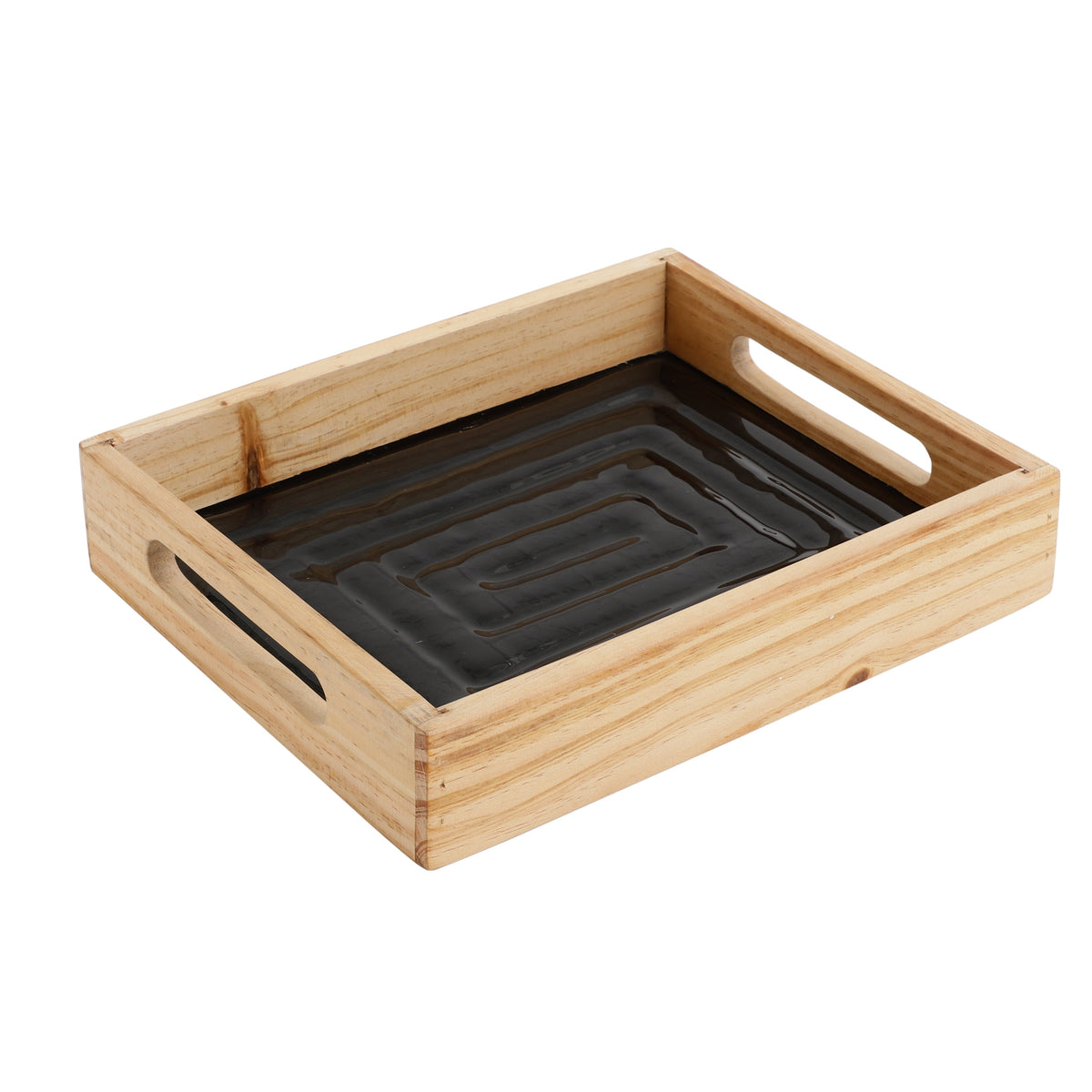 Hugo Black Glass Tray - Small Size M.M.I. OVERSEAS