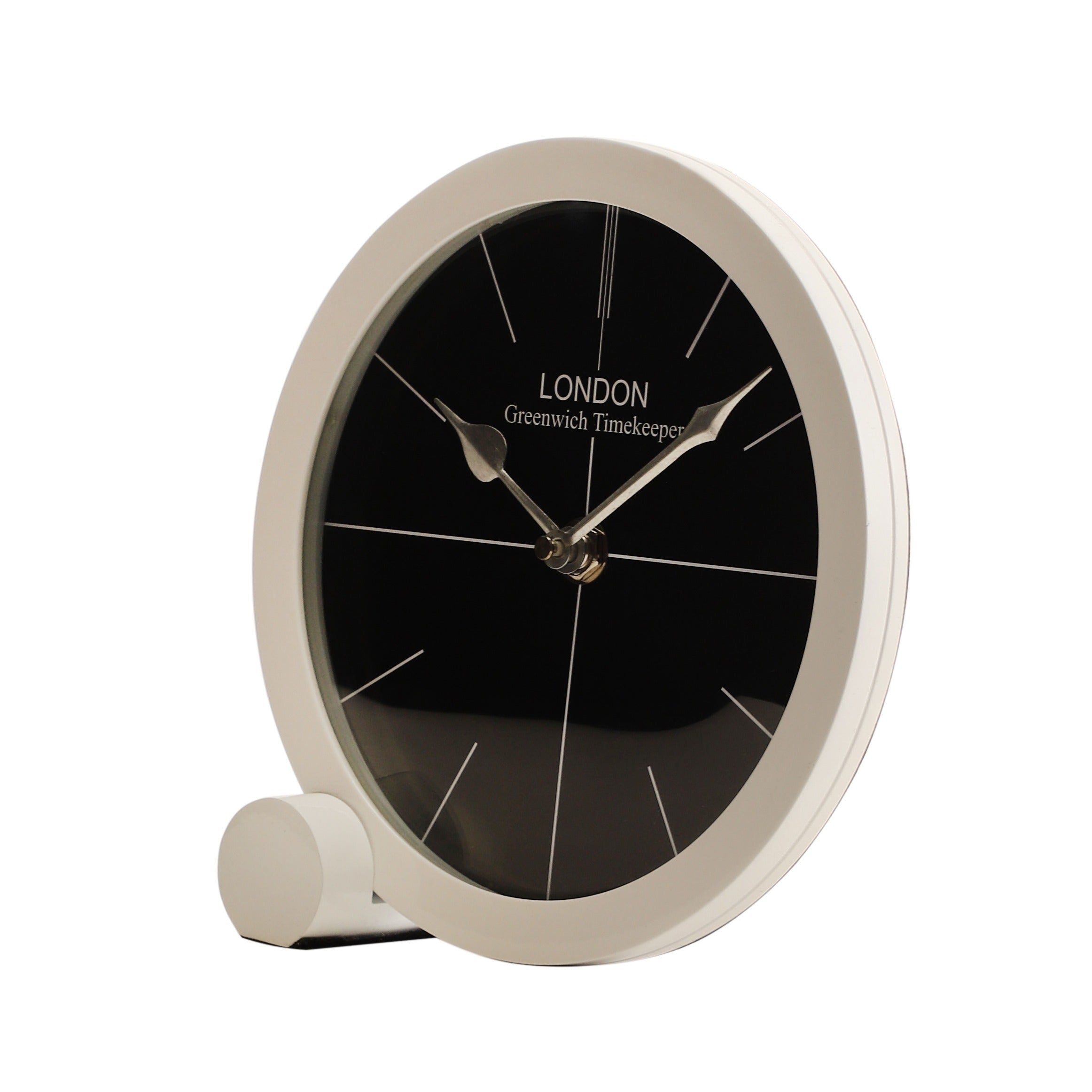langston table clock in white M.M.I. OVERSEAS