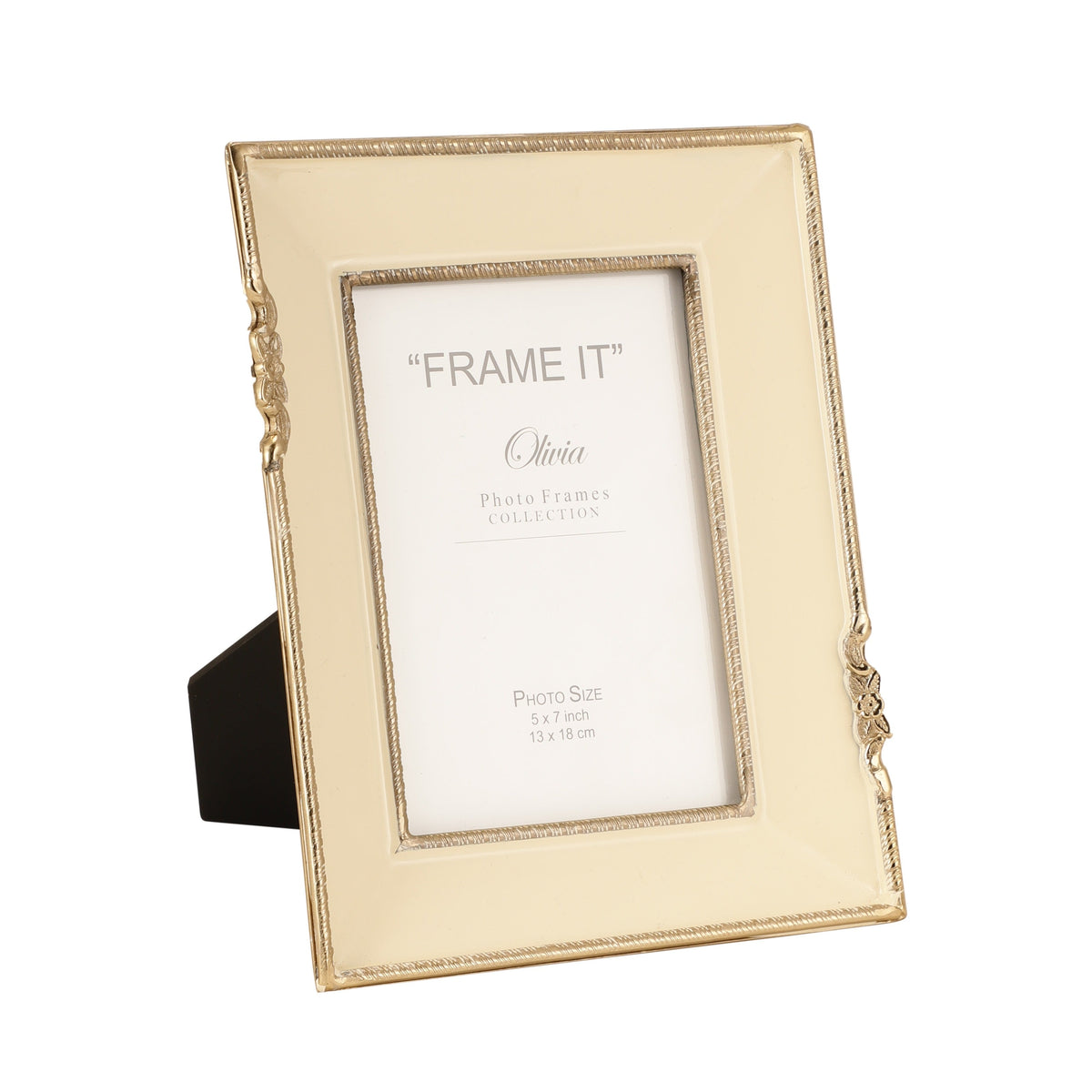 Enamel Embrace Photo frame in Ivory white M.M.I. OVERSEAS